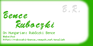 bence ruboczki business card